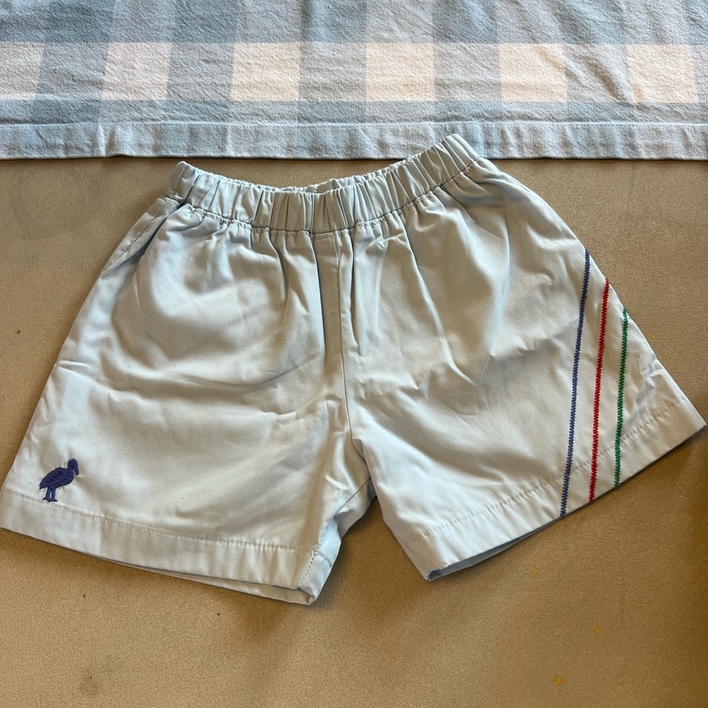 The Beaufort Bonnet Company Light Blue Kids Shorts with Multicolor Stripe